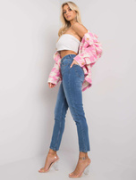 Niebieskie jeansy damskie regular Silves