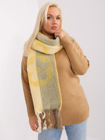 Hurtownia Żółty zimowy szal we wzory