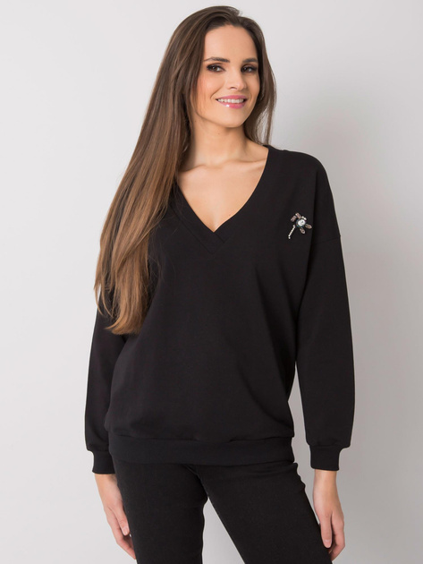 Czarna bluza z aplikacją Marsylia RUE PARIS