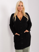 Hurt Czarny sweter plus size z kieszeniami