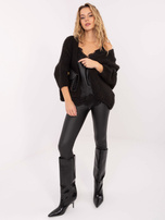Czarny damski kardigan o kroju oversize