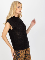 Hurt Czarna kamizelka dzianinowa w warkocze SUBLEVEL   