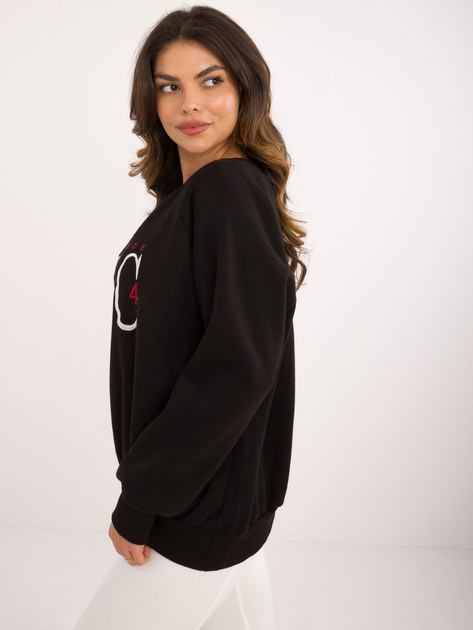 Hurt Czarna damska bluza bez kaptura z ociepleniem