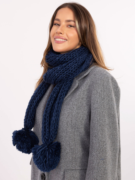Granatowy długi szal damski