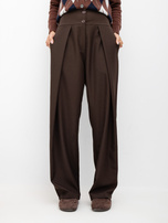 Brown elegant high-waisted trousers.