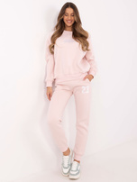 Hurt Jasnoróżowy dresowy komplet damski z ociepleniem
