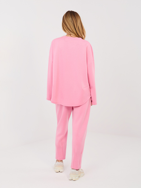 Różowy damski komplet z bluzą oversize RUE PARIS