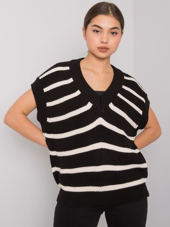 Schwarz-cremige Strickweste Joselita.