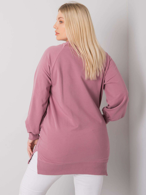 Brudnoróżowa gładka bluza plus size Toledo