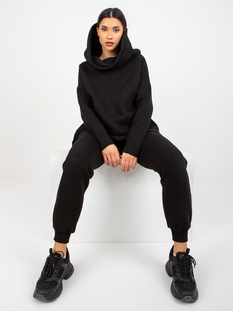 Hurt Czarny damski dresowy komplet basic ze spodniami
