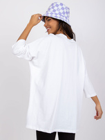Weiße Bluse mit Aufschriften Olivia RUE PARIS.
