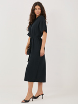 Czarna sukienka szmizjerka z muślinu 