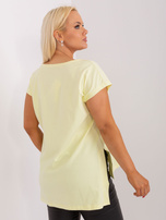 Hurt Jasnożółta damska bluzka basic plus size z bawełny