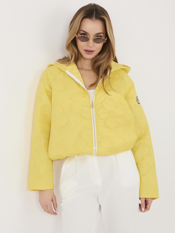 Żółta przejściowa kurtka z kapturem RUE PARIS