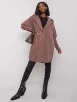 Fioletowy płaszcz alpaka Nora