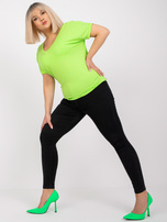 Fluo zielona luźna bluzka plus size Dina  