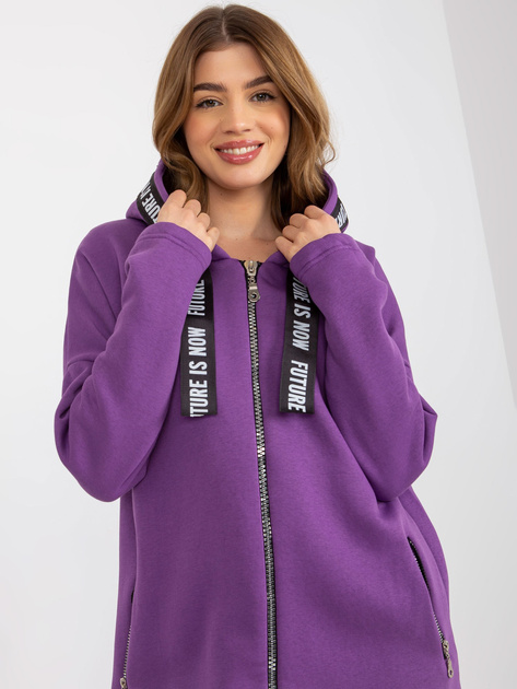 Hurt Ciemnofioletowa długa bluza rozpinana z kapturem