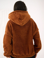 Jasnobrązowa bluza kangurka z kapturem