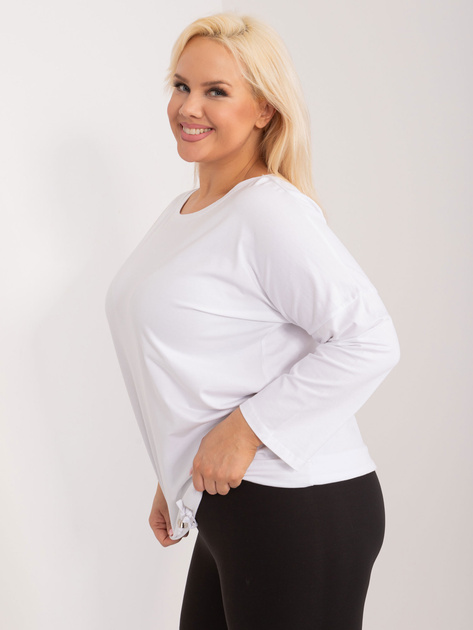 Biała bluzka bawełniana plus size Sandy