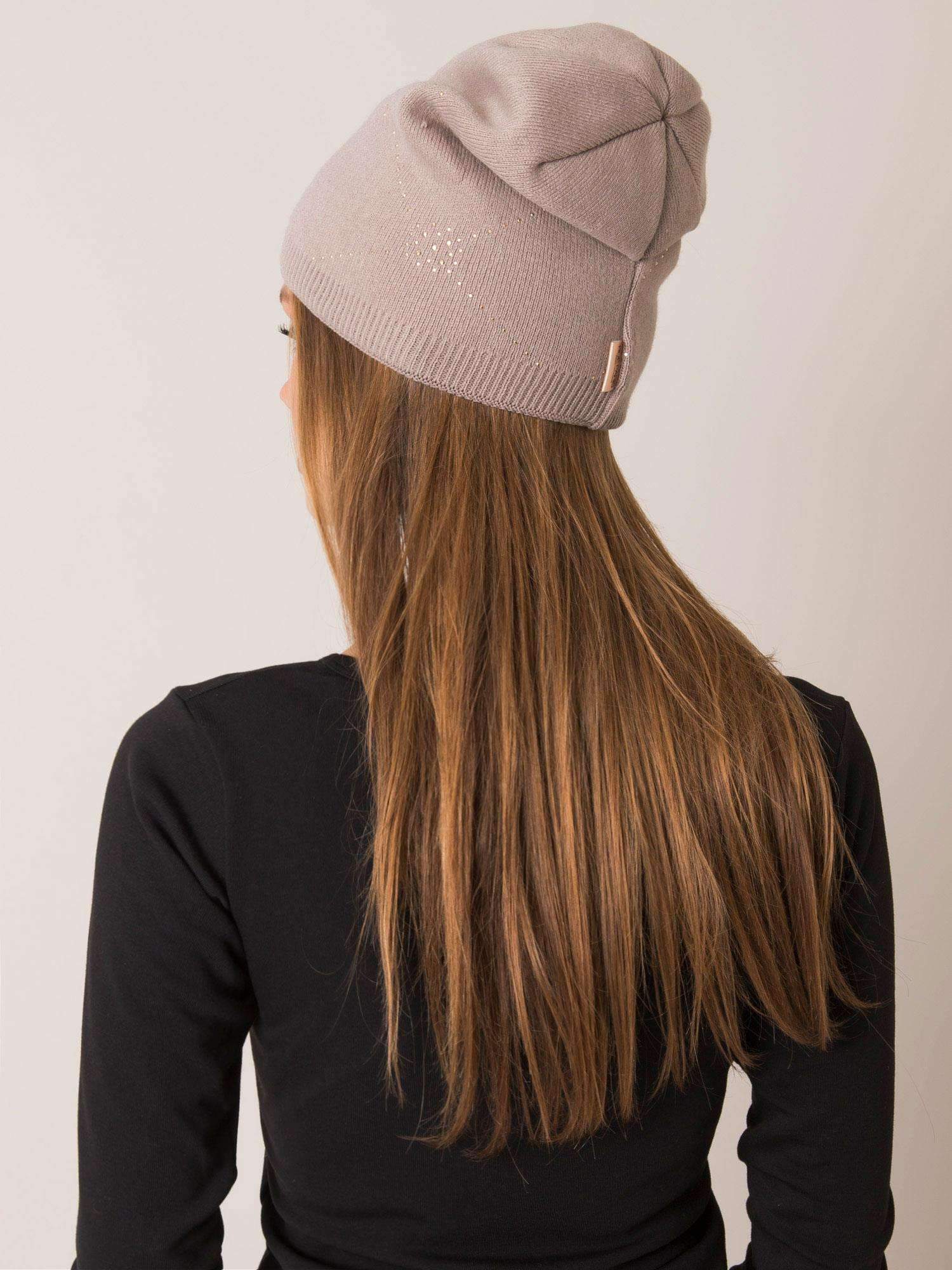Beżowa czapka beanie RUE PARIS