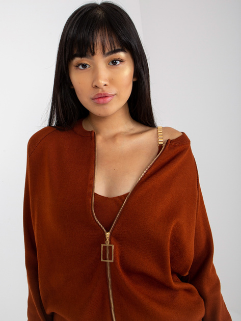 Hurt Ciemnobrązowy dwuczęściowy komplet casualowy z sukienką