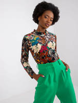 Brown patterned blouse with velor Bologna