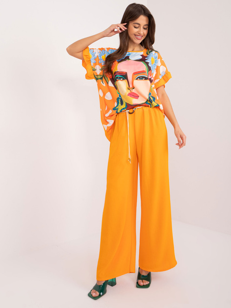 Hurt Pomarańczowy komplet letni z krótkim rękawem