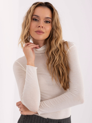 Ecru dopasowana bluzka z miękkiej tkaniny