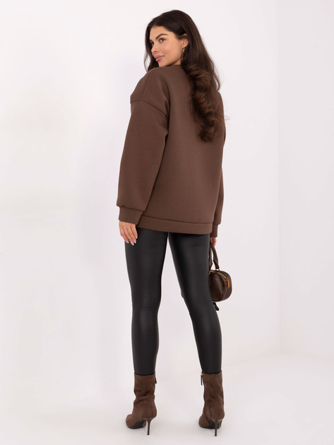 Brązowa bluza oversize z ociepleniem