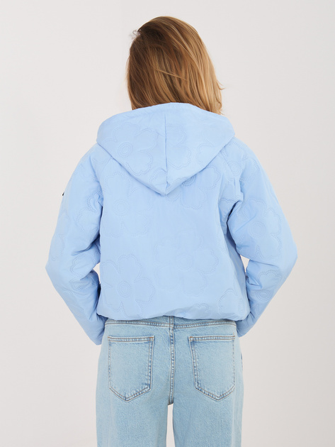 Jasnoniebieska kurtka z kwiatowym pikowaniem RUE PARIS