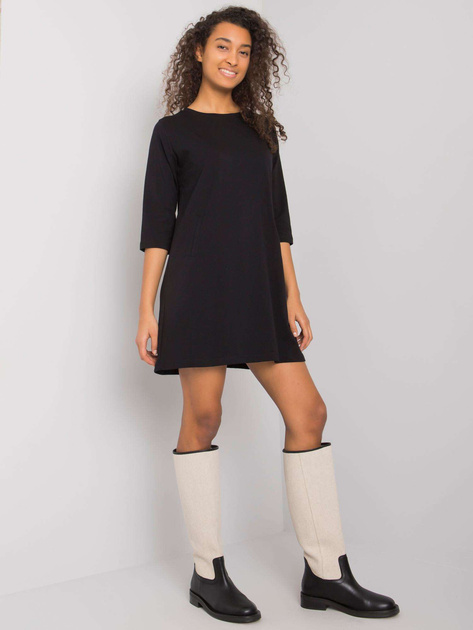 Czarna sukienka z kieszeniami Ellidy RUE PARIS