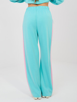 Turkusowy komplet z szerokimi spodniami RUE PARIS 