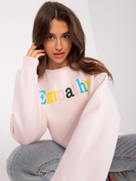 Hurt Jasnoróżowa bluza bez kaptura o kroju oversize