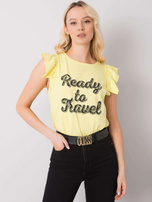 Gelbes Shirt mit dem Druck Beverly.