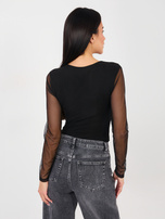 Czarne siateczkowe body z podszewką