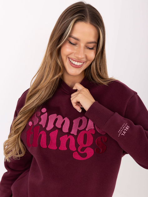 Burgundowa dresowa bluza z naszywką SUBLEVEL