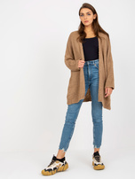 Hurt Ciemnobeżowy dzianinowy kardigan z szerokim rękawem OCH BELLA 