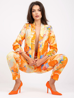 Pomarańczowa damska marynarka z printami