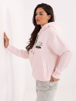 Jasnoróżowa damska bluza z nadrukiem SUBLEVEL