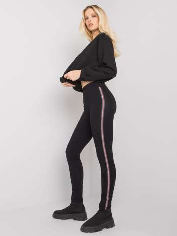 Czarne damskie legginsy bawełniane Alison RUE PARIS 