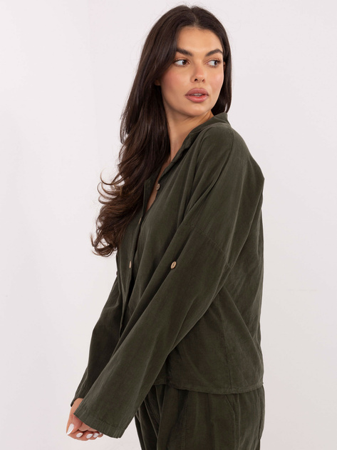 Khaki sztruksowa koszula od kompletu