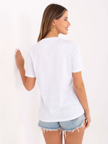 Biały damski t-shirt z nadrukiem