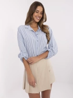 Niebiesko-biała klasyczna koszula damska w paski