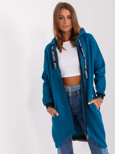 Hurt Morska dresowa bluza damska z ociepleniem