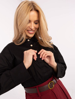 Hurt Czarna klasyczna koszula damska z kołnierzykiem