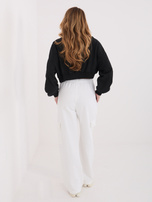 Ecru dresowe spodnie cargo bez zapięcia