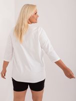Hurt Ecru casualowa bluzka plus size z aplikacją 