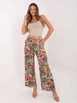 Zielone szerokie spodnie od garnituru RUE PARIS