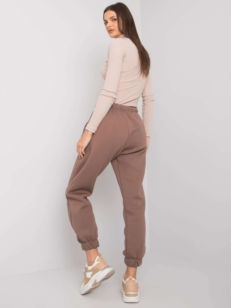 Brązowe spodnie dresowe bawełniane Esher RUE PARIS