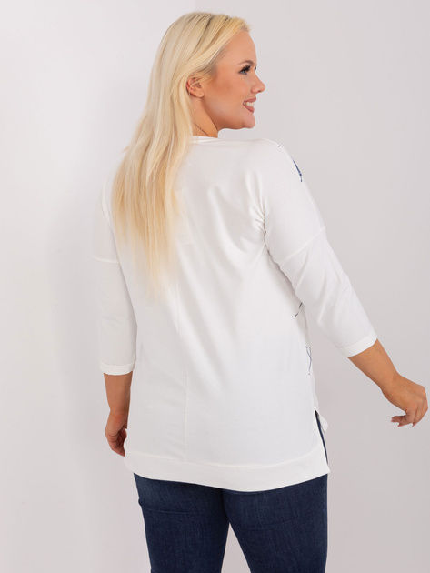 Hurtownia Ecru damska bluzka plus size z nadrukiem
